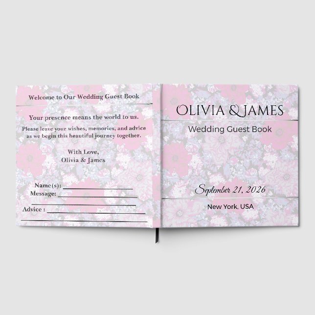 Visitas Livro de Presentes de Casamento Personalizado | Le (Completo)