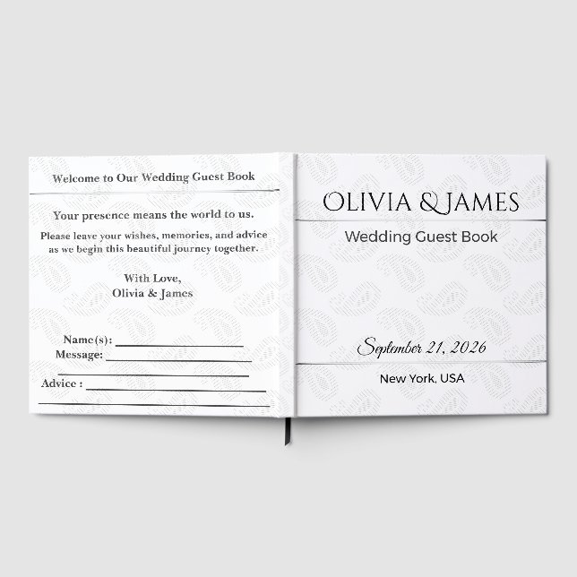 Visitas Livro de Presentes de Casamento Personalizado | Mi (Completo)