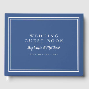 Visitas Livro de Recordações de Casamento Azul-Marinho Ele