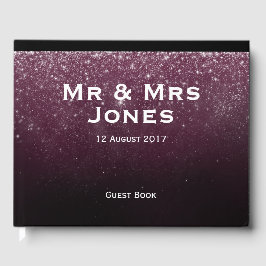 Visitas Livro de Registro de Casamento Burgundy Sparkle Mr