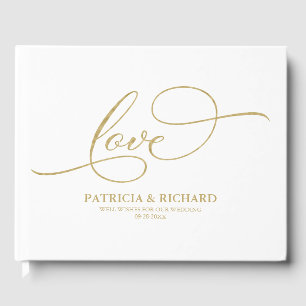 Visitas Livro de Registro de Casamento Folha Dourada Letra