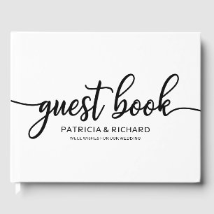 Visitas Livro de Registro de Casamento Preto Branco Chic C