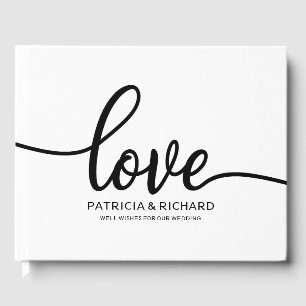 Visitas Livro de Registro de Casamento Preto Branco Chic S