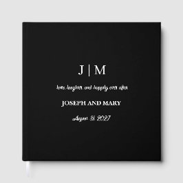 Visitas Livro de Registro de Casamento Preto com Texto Per