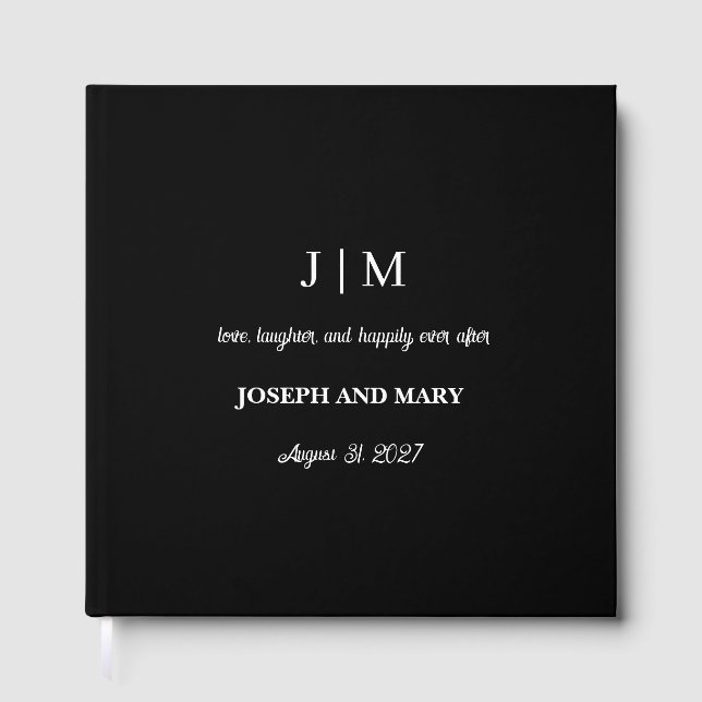 Visitas Livro de Registro de Casamento Preto com Texto Per (Frente)