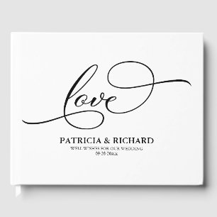 Visitas Livro de Registro de Casamento Preto Letra Elegant