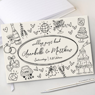 Visitas Livro de Registro de Casamento Vintage Caprichoso 