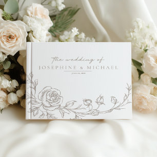 Visitas Livro de Registro de Convidados de Casamento Flora
