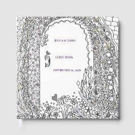 Visitas Livro de Registro de Convidados de Casamento Flora