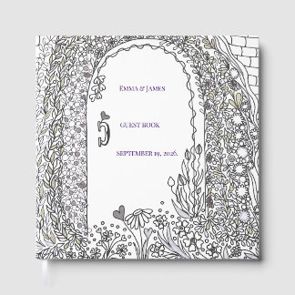 Visitas Livro de Registro de Convidados de Casamento Flora