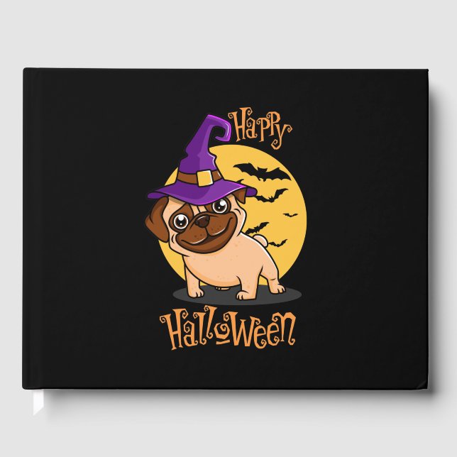 Visitas Livro de Visitantes Pug Halloween (Frente)