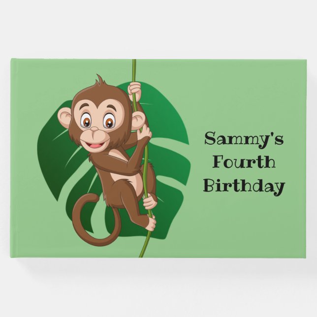 Visitas Macaco num Livro de Convidados de Design de Vinha (Frente)