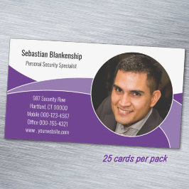 Visitas Magnético Cartão de Segurança Profissional Roxo Abstrato Per