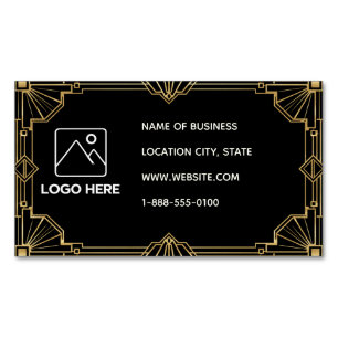 Visitas Magnético Cartão de Visita Código QR Art Deco Ouro Preto