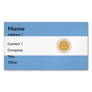Visitas Magnético Cartão de visita com bandeira da Argentina