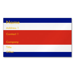 Visitas Magnético Cartão de visita com bandeira da Costa Rica