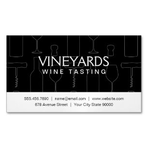 Visitas Magnético Cartão de Visita Conjunto de Vinho