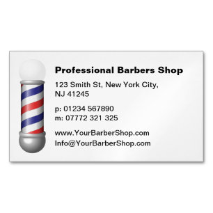 Visitas Magnético Cartão de visita de barbearia com poste de barbeir