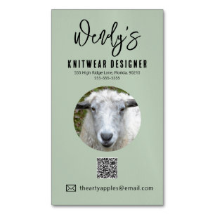 Visitas Magnético Cartão de visita de DESIGNER DE KNITWEAR verde Ele