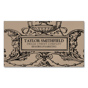 Visitas Magnético Cartão de visita de linha fina Vintage