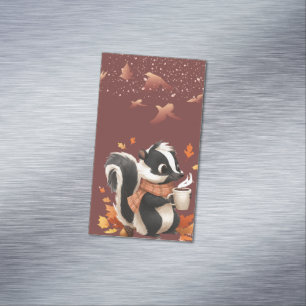 Visitas Magnético Cartão de Visita Dobrado Cute Autumn Skunk - Outon