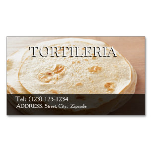 Visitas Magnético cartão de visita editável tortilleria