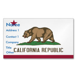 Visitas Magnético Cartão de visita Magnet com Bandeira da Califórnia