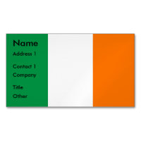 Cartão de visita Magnet com Bandeira da Irlanda
