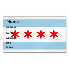 Visitas Magnético Cartão de visita Magnet com Bandeira de Chicago