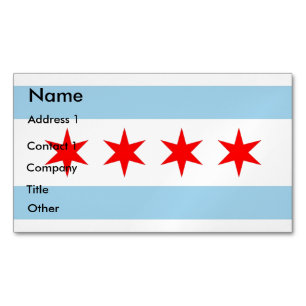 Visitas Magnético cartão de visita Magnet com Bandeira de Chicago