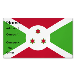 Visitas Magnético Cartão de visita Magnet com bandeira do Burundi