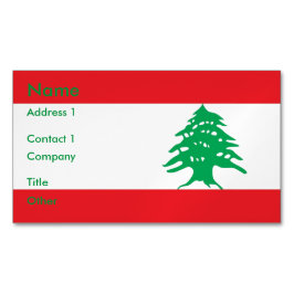 Visitas Magnético Cartão de visita Magnet com Bandeira do Líbano