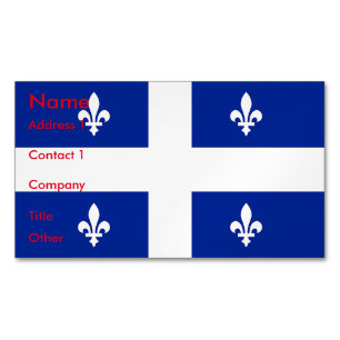 Visitas Magnético cartão de visita Magnet com Bandeira do Quebec