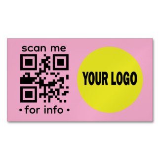 Visitas Magnético Cartão de Visita QR Code Logo Moderno Rosa Preto E