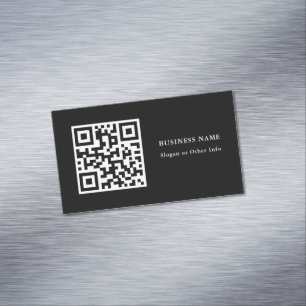 Visitas Magnético Código QR Magnet Cartão de visita preto simples