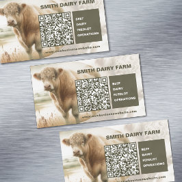 Visitas Magnético Ícones de cartão de código QR de empresa de vaca