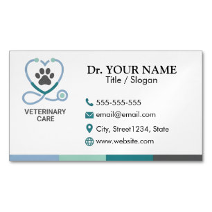Visitas Magnético Ímã de cartão de clínica veterinária personalizada