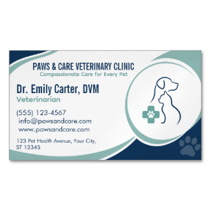 Visitas Magnético Ímã de Cartão de Negócios de Veterinário Personali