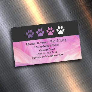 Visitas Magnético Ímã de cartão de visita de Pet Sitter com Pegadas