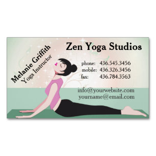 Visitas Magnético Instrutor Zen Yoga/Formador Cartão de visita magné
