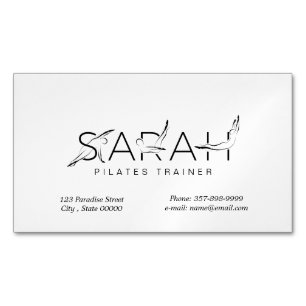 Visitas Magnético Nome SARAH Pilates Instrutor Cartão de visita