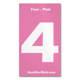 Visitas Magnético Número quatro de Cartão de visita cor-de-rosa