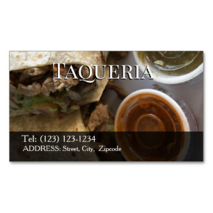 Visitas Magnético taqueria cartão de visita editável