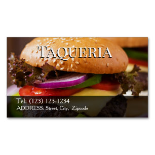 Visitas Magnético taqueria cartão de visita editável