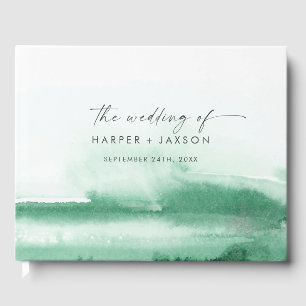 Visitas Modern Watercolor Livro de Convidados de Casamen