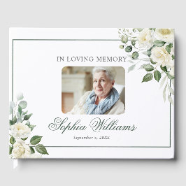 Visitas No Loving Memory White Floral Funeral, Livro de Co