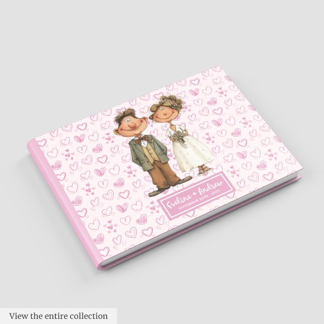 Visitas Noiva e livro de Convidado de Casamento Humor de N (Custom Funny Cartoon Wedding Couple Guest book)