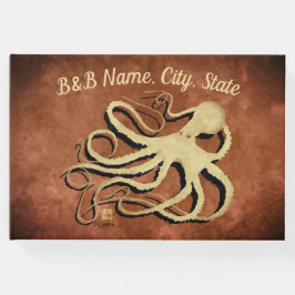 Visitas Octopus em Vintage Brown - Livro de Convidados
