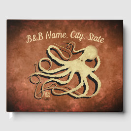 Visitas Octopus em Vintage Brown - Livro de Convidados