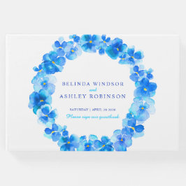 Visitas Pansões azuis, água, cor d'água, livro de convidad